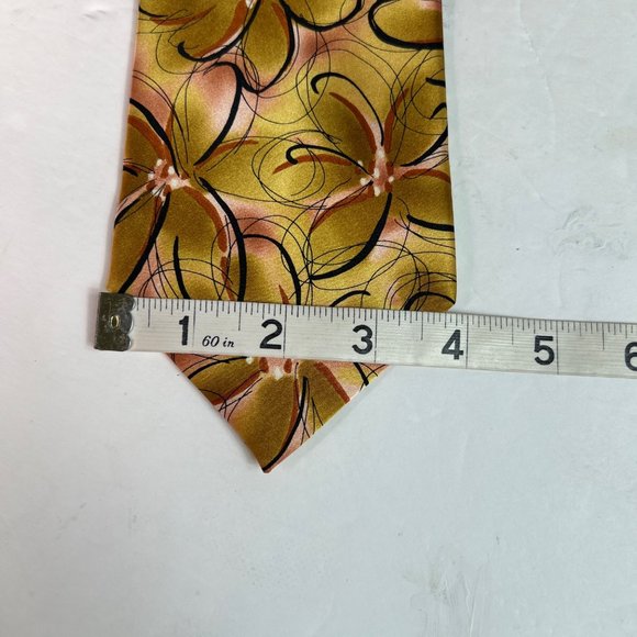 2006 J. Garcia Butterfly Study Tie 100% Silk Floral Gold Collection Forty-Two - Picture 6 of 7